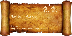Nadler Vince névjegykártya